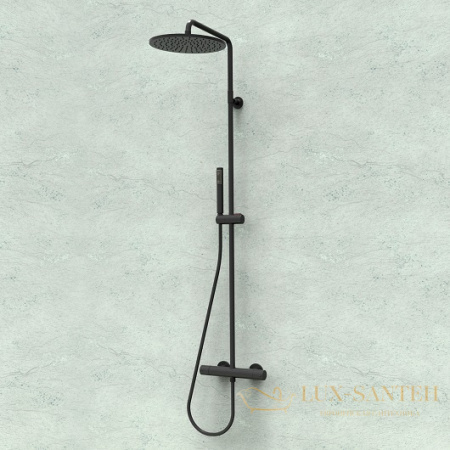 душевая система bossini cosmo termostatico l10092.073, черный матовый