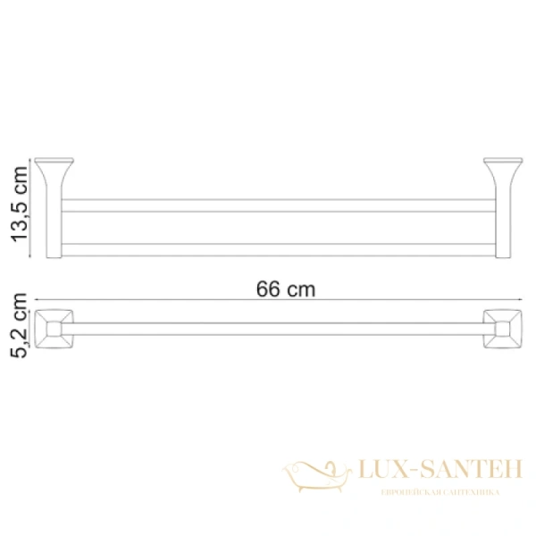 полотенцедержатель wasserkraft wern k-2540 66 см, хром