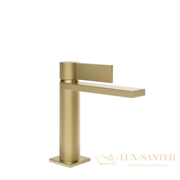 смеситель для раковины gessi inverso diamantato 73651.727, с донным клапаном, brass brushed pvd