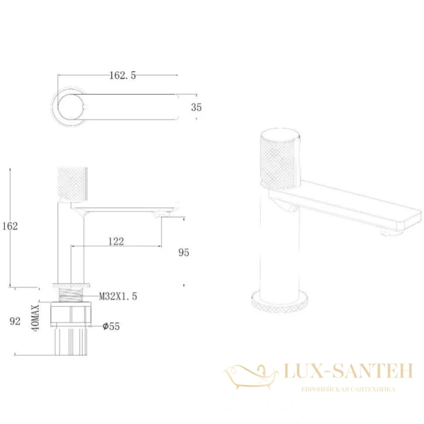 смеситель для раковины allen brau liberty 5.33001-31 без донного клапана, черный матовый