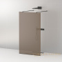 душевая перегородка cezares liberta liberta-l-2-110-br-nero 110 см профиль черный матовый, стекло бронзовое