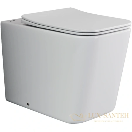 приставной безободковый унитаз ceramica nova cubic cn1809 с сиденьем микролифт, белый