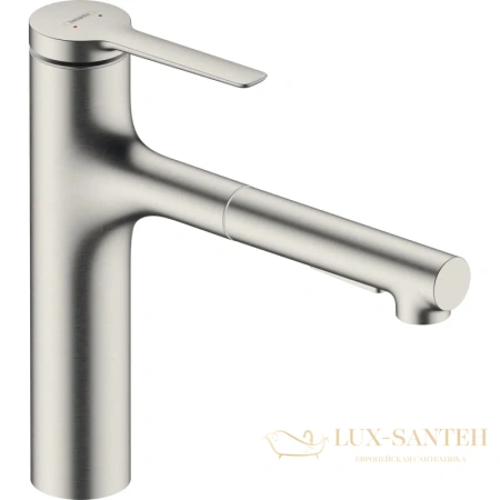 смеситель для кухни hansgrohe zesis m33 74801800 с вытяжным душем, цвет сталь