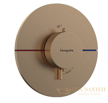 термостат для душа встраиваемый hansgrohe showerselect comfort s, 15559140, бронза шлифованная