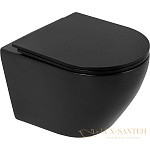 Подвесной унитаз BelBagno Colorato BB062CHR-MB без сиденья, черный матовый