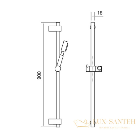 душевой гарнитур cisal xion ds010630d1, нержавеющая сталь