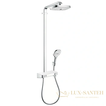 душевая система hansgrohe raindance select e 300 2jet showerpipe 27126400 белый/хром