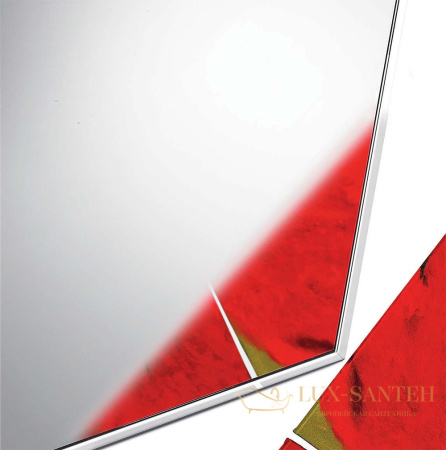 зеркало colombo design gallery b2060 90x50 см со светильником в металлической раме, нержавеющая сталь полированная