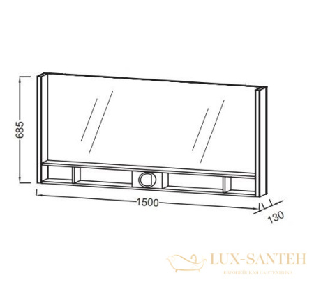 зеркало jacob delafon terrace eb1739ru-nf с полкой 150 см, дерево