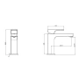 смеситель villeroy & boch architectura square tvw12500100061 для раковины с донным клапаном, хром
