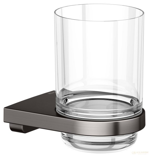 стакан хрустальный для зубных щеток подвесной keuco moll, 12750359000, титан черный шлифованный