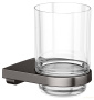 стакан хрустальный для зубных щеток подвесной keuco moll, 12750359000, титан черный шлифованный
