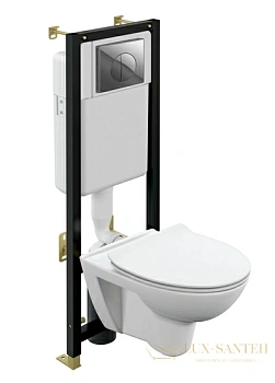 комплект cersanit parva co dpl eo slim + black + leon пластик хром глянцевый, 64231, цвет белый