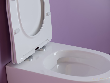 унитаз подвесной ceramica nova uno cn11001, безободковый, с сиденьем микролифт, белый