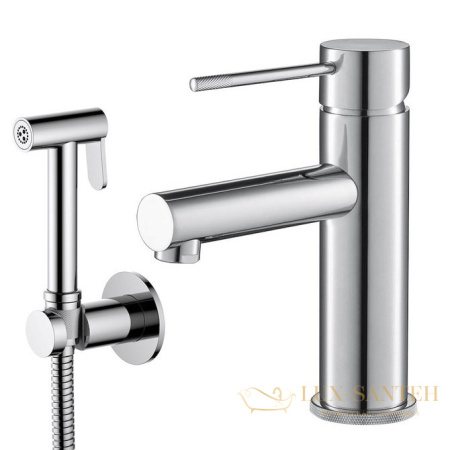 смеситель для раковины с гигиеническим душем timo saona 2360/00g, хром