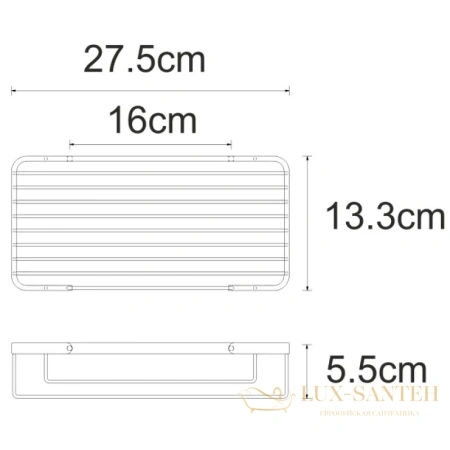 полка wasserkraft abens k-722b 27,5 см, черный матовый