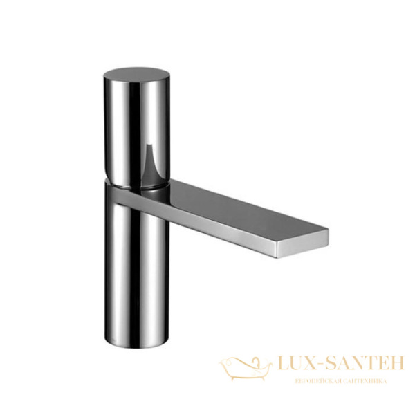 смеситель для раковины, fantini milano, 31 93 3003wf, 1 отв., без донного клапана, излив 145мм, матовая натуральная сталь