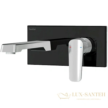 смеситель для раковины teska quarsar e5100b без донного клапана, черный матовый