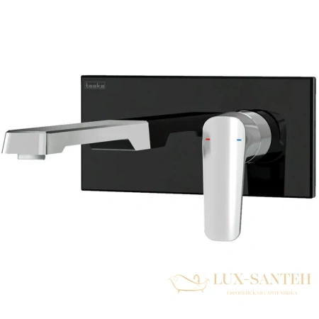 смеситель для раковины teska quarsar e5100b без донного клапана, черный матовый