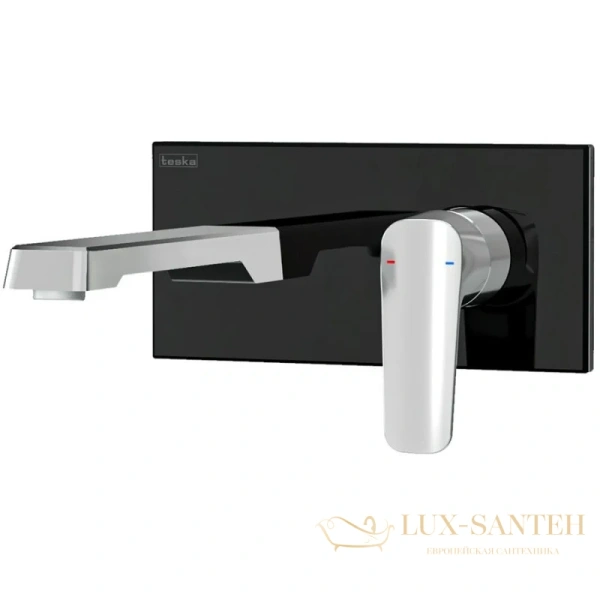 смеситель для раковины teska quarsar e5100b без донного клапана, черный матовый