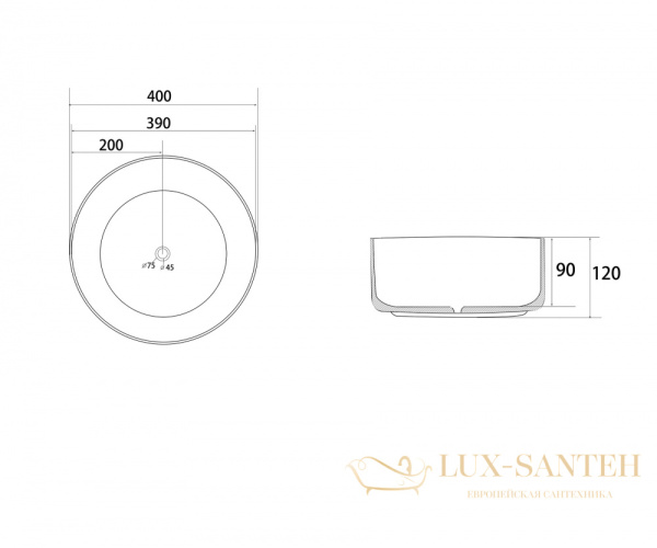раковина накладная abber bequem ac2109bgm, 40х40 см, золото матовый