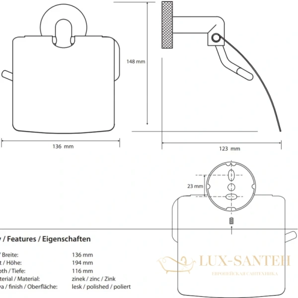 держатель туалетной бумаги bemeta stella 166212012 хром
