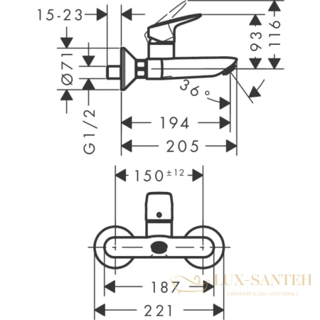 смеситель для раковины hansgrohe logis 71225000 для раковины