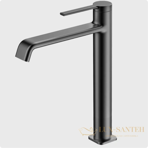 смеситель для раковины aquame asti aqm6414gm, оружейная сталь