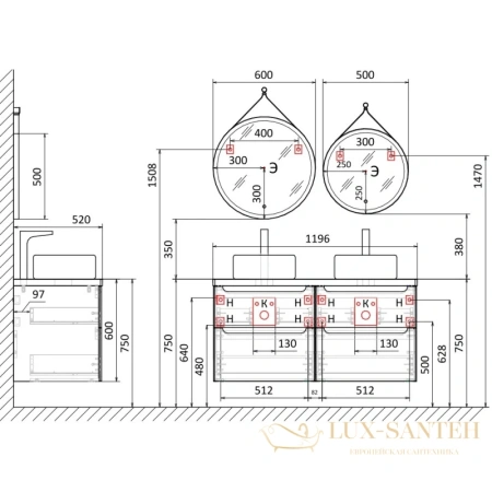 зеркало jorno wood wood.02.60/tk 60х60 см 