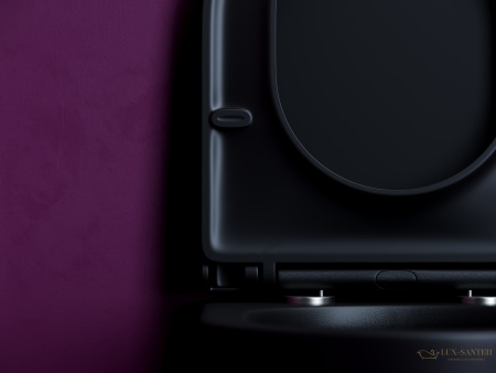 унитаз подвесной ceramica nova ulma, cn4006tmb, смыв торнадо, безободковый, с сиденьем микролифт, черный матовый