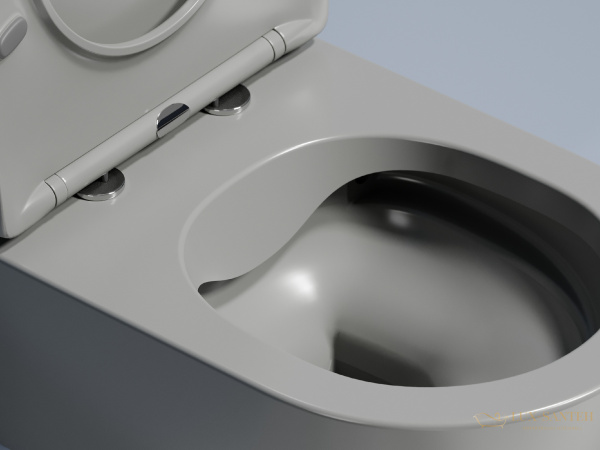 унитаз подвесной ceramica nova modena cn6063mh безободковый, с сиденьем микролифт, антрацит матовый