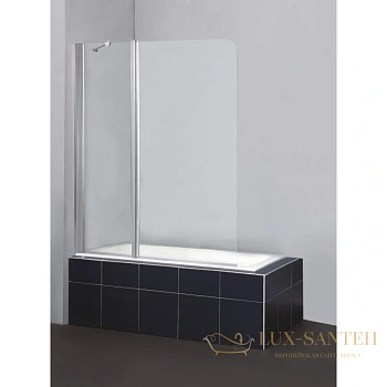 шторка для ванны belbagno sela-v-11 sela-v-11-120/140-p-cr-l 120 см, стекло рифленое