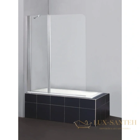 шторка для ванны belbagno sela-v-11 sela-v-11-120/140-p-cr-l 120 см, стекло рифленое
