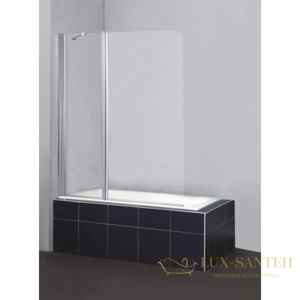 шторка для ванны belbagno sela-v-11 sela-v-11-120/140-p-cr-l 120 см, стекло рифленое