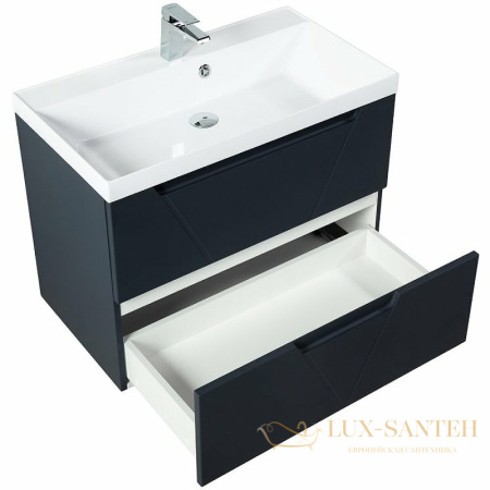 тумба под раковину belbagno vittoria vittoria-800-2c-so-go-p 80 см подвесная, grigio opaco