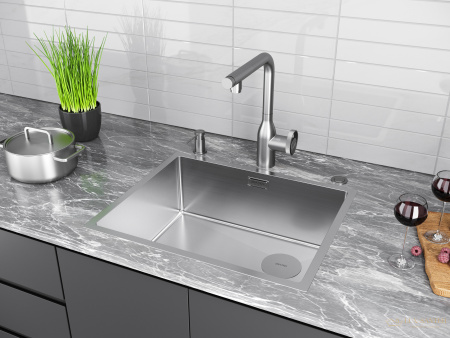 смеситель для кухни под фильтр с выдвижным изливом paulmark urban ur213104-ni, никель