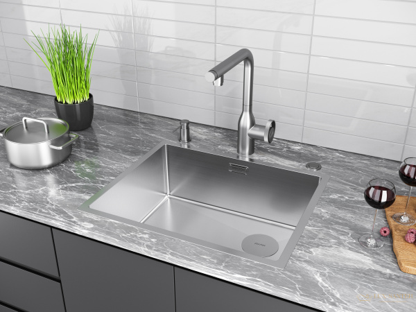 смеситель для кухни под фильтр с выдвижным изливом paulmark urban ur213104-ni, никель