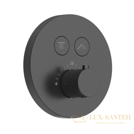 душевая система для душа встраиваемая aquame, aqm8401gm, с термостатом, оружейная сталь