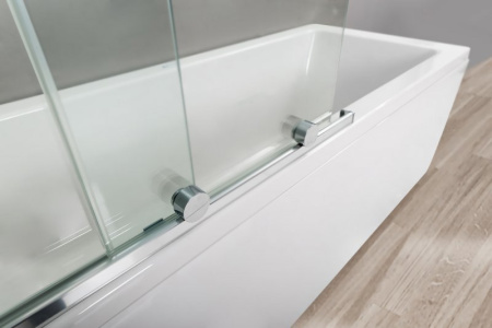 шторка на ванну cezares stream stream-vfs-11-90/150-c-cr 90 см профиль хром, стекло прозрачное