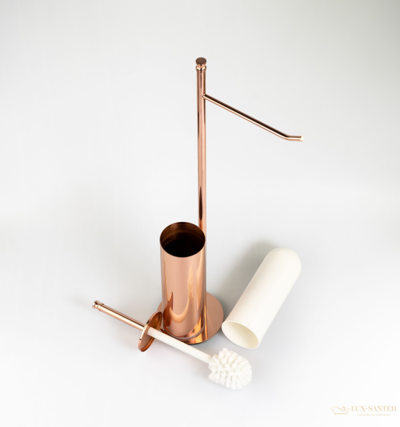 стойка h63 см: бумагодержатель/ерш металлический stil haus hashi, 969(17), розовое золото