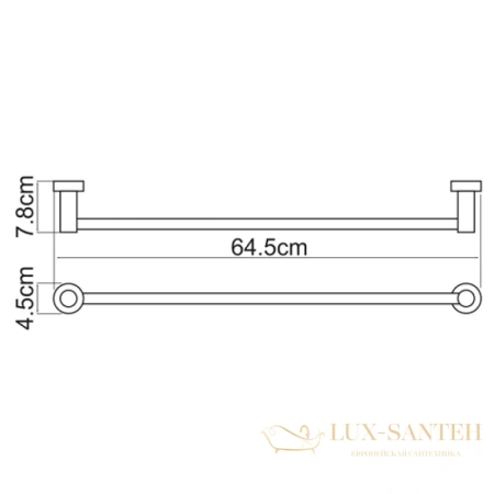 полотенцедержатель wasserkraft donau k-9430 64,5 см, хром