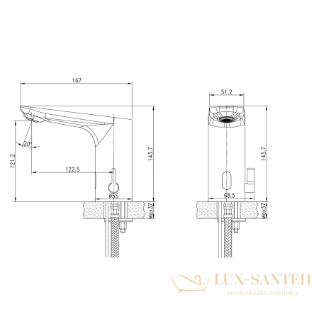 смеситель для раковины сенсорный lemark project lm4659ce, хром