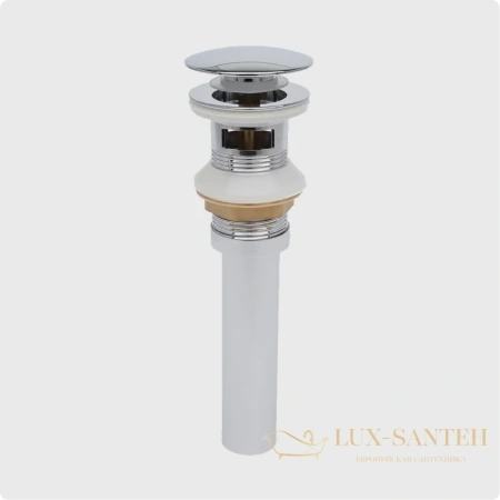 донный клапан для раковины с переливом aquame aqm7001-1, хром