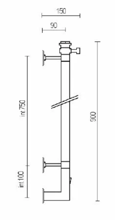 полотенцесушитель электрический margaroli arcobaleno 616 box 616crb-900, высота 90 см, ширина 15 см, хром