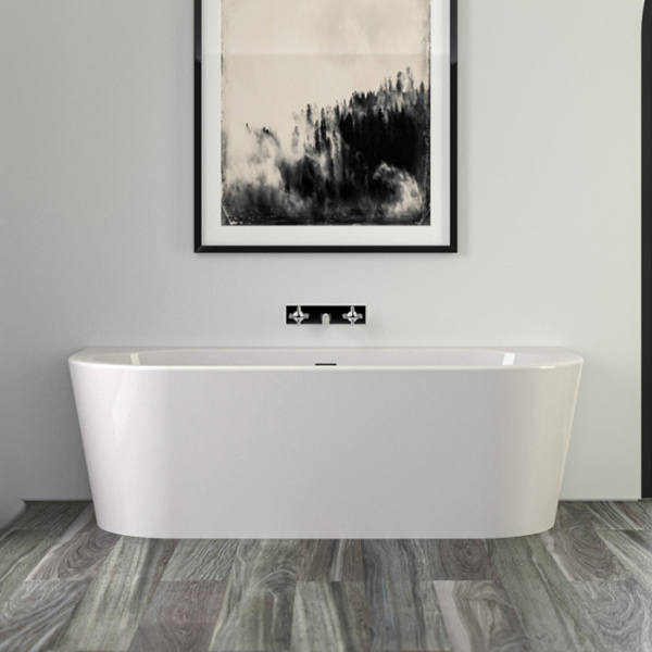 knief wall, 0100-277-06, ванна пристенная 180х80х60см, с щелевым переливом, с комплектом крепл.к стене, без сл-перелива, цвет белый(продавать со сливо