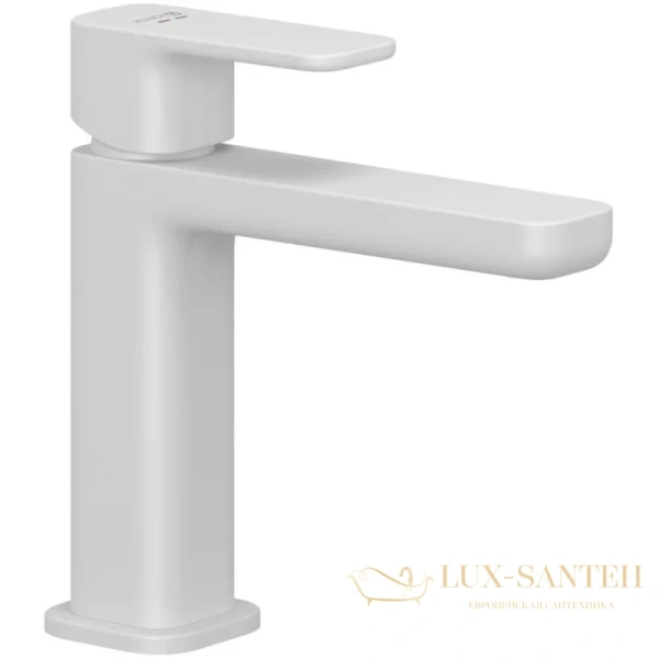 смеситель kludi renon 422825375 для раковины без донного клапана, белый матовый