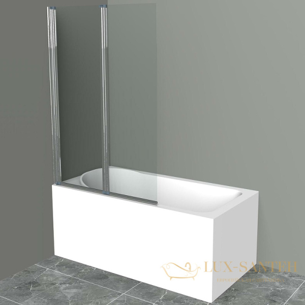 шторка на ванну belbagno uno uno-v-2-80/150-c-cr профиль хром, стекло прозрачное