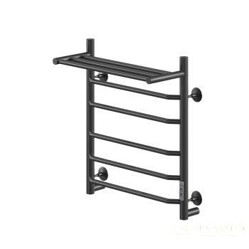 полотенцесушитель электрический кабельный ника way-3 60/50 с полкой ral9005 черный матовый u