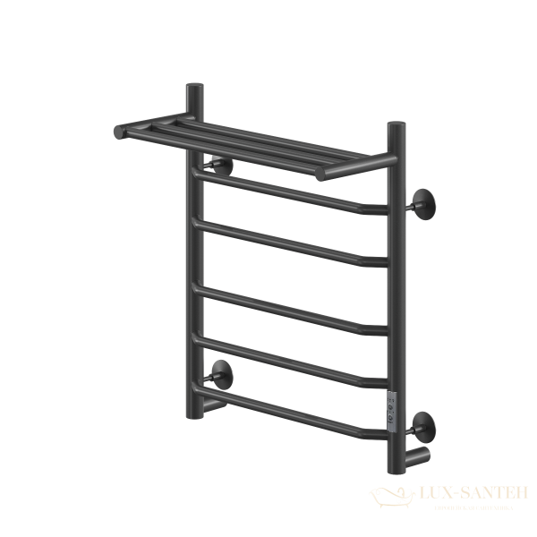 полотенцесушитель электрический кабельный ника way-3 60/50 с полкой ral9005 черный матовый u