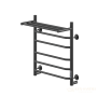 полотенцесушитель электрический кабельный ника way-3 60/50 с полкой ral9005 черный матовый u